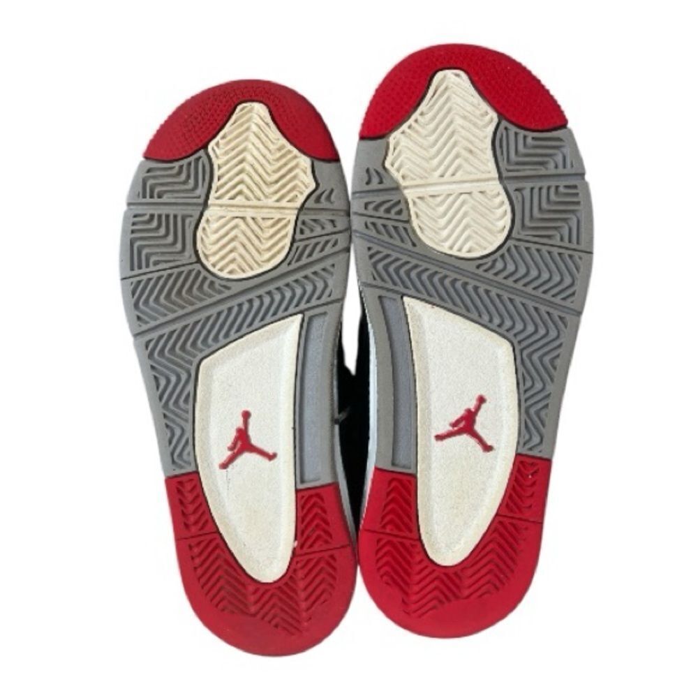 Jordan 4 Retro “Bred” Reimagined Kids Sneakers Black and Red Size 1 Youth - Picture 7 of 7